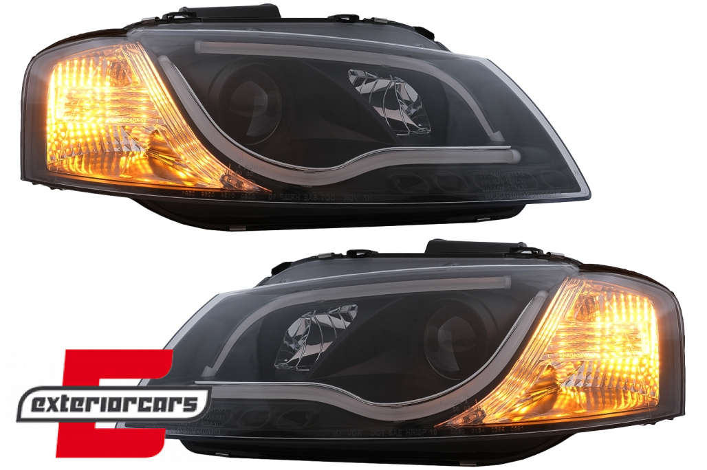 Prednja svjetla LED TubeLight DRL (crna) / Audi A3 8P 8PA (2003-2008) - Slika 9