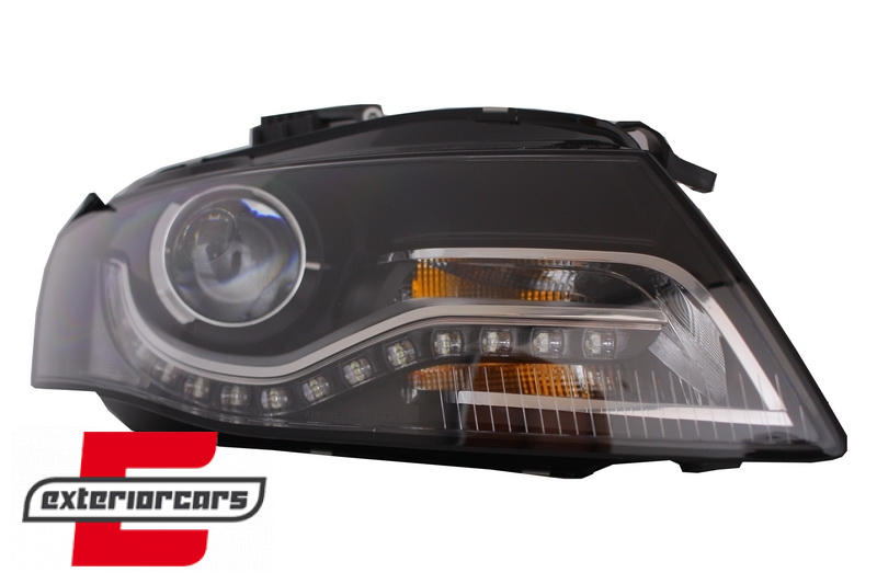 Prednja svjetla LED DRL Xenon look (crna) / Audi A4 B8 (2008-2011) - Slika 4