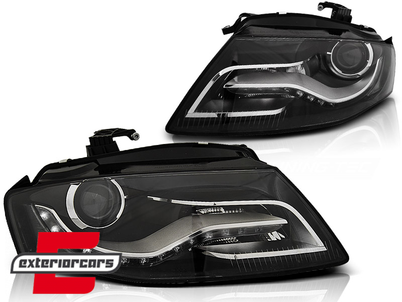 Prednja svjetla LED DRL Xenon look (crna) / Audi A4 B8 (2008-2011) - Slika 2