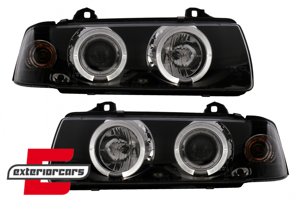 Prednja svjetla Angel Eyes (crna) / BMW serije 3 E36 Coupe Cabrio (1990-08.1999) - Slika 11
