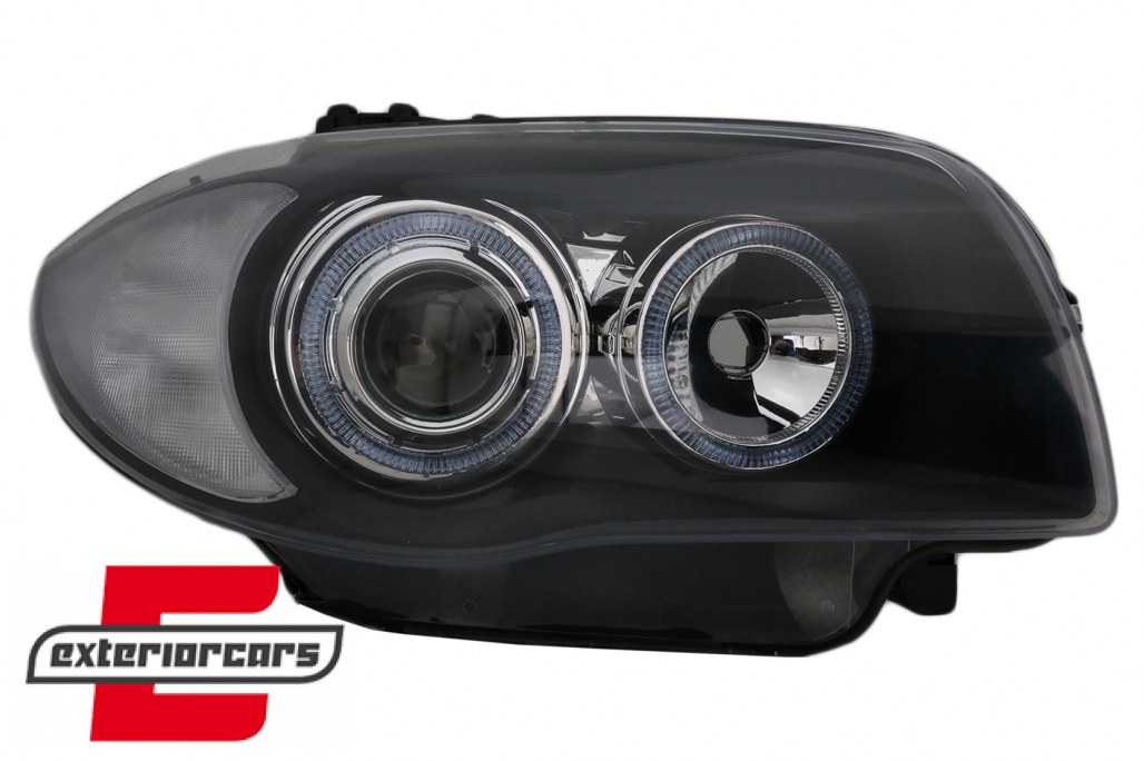 Prednja svjetla Angel Eyes (crna) / BMW serije 1 E81 E82 E87 E88 (2004-2011) - Slika 2