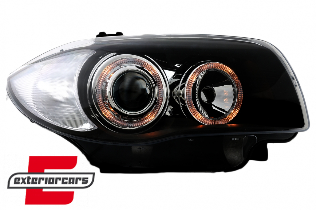 Prednja svjetla Angel Eyes (crna) / BMW serije 1 E81 E82 E87 E88 (2004-2011) - Slika 3