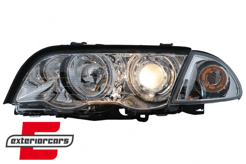 Prednja svjetla LED Angel Eyes (chrome) / BMW serije 3 E46 limuzina karavan (05.1998-08.2001) - Slika 14