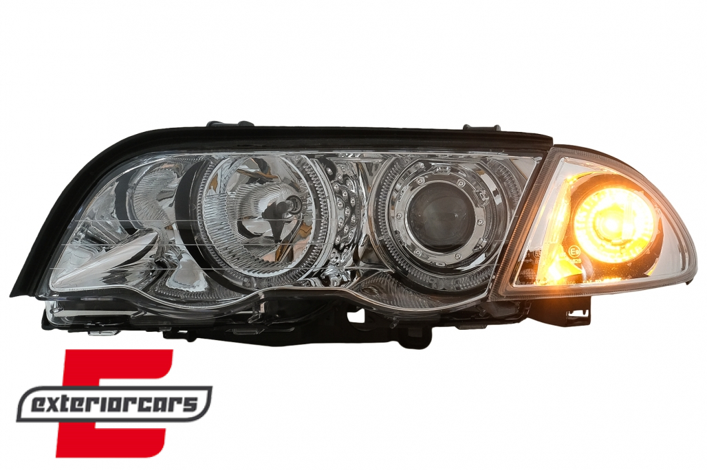 Prednja svjetla LED Angel Eyes (chrome) / BMW serije 3 E46 limuzina karavan (05.1998-08.2001) - Slika 17