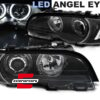 Prednja svjetla LED Angel Eyes (crna) / BMW serije 3 E46 Coupe Cabrio (04.1999-03.2003)