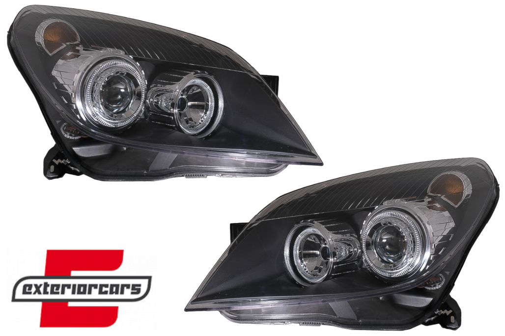 Prednja svjetla Angel Eyes (crna) / Opel Astra H (2004-2010) - Slika 8