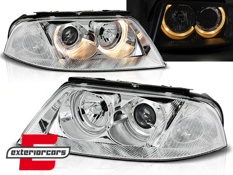 Prednja svjetla Angel Eyes (chrome) / Volkswagen Passat B5 3BG (09.2000-03.2005)
