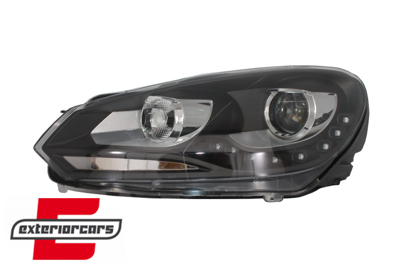 Prednja svjetla LED DRL Xenon look (crna) / VW Golf 6 VI (2008-2013) - Slika 2