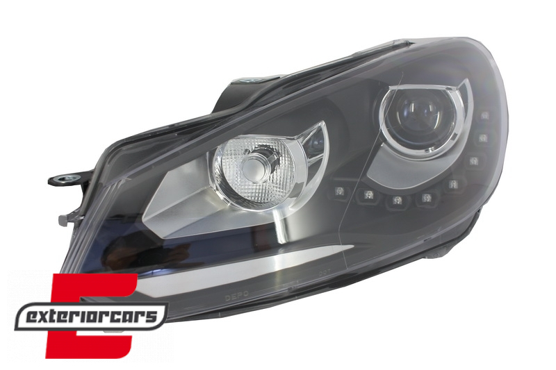 Prednja svjetla LED DRL Xenon look (crna) / VW Golf 6 VI (2008-2013) - Slika 3