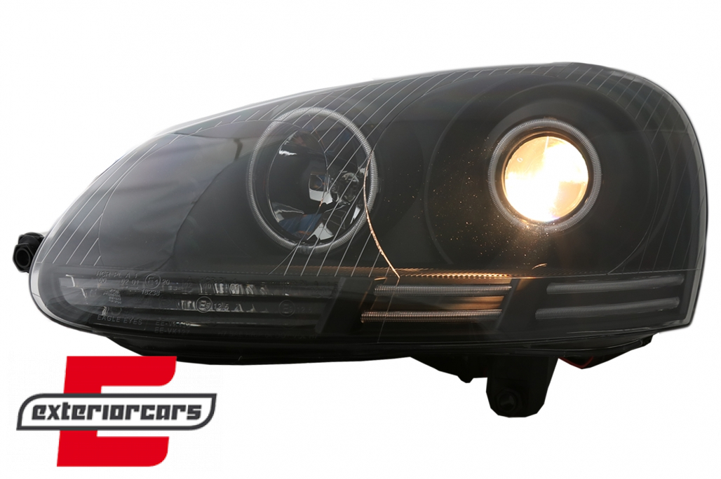 Prednja svjetla CCFL Angel Eyes (crna) / VW GOLF 5 / JETTA (2004-2009) - Slika 12