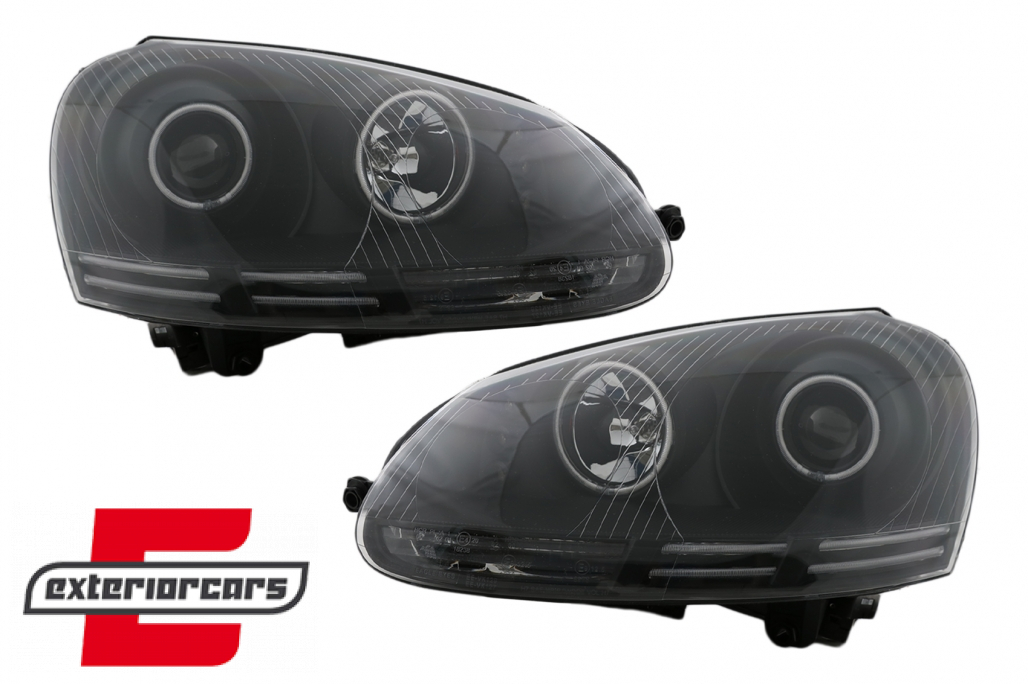 Prednja svjetla CCFL Angel Eyes (crna) / VW GOLF 5 / JETTA (2004-2009) - Slika 6