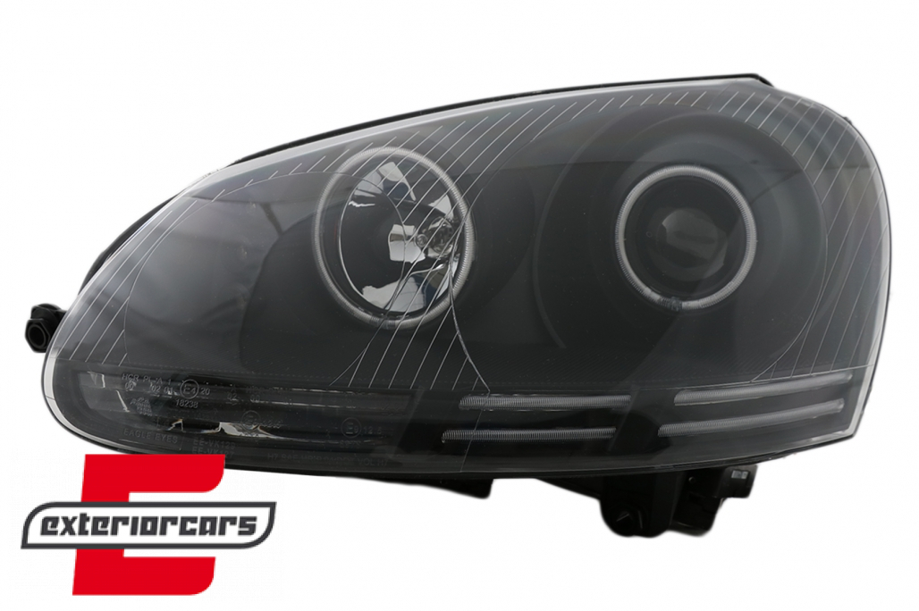 Prednja svjetla CCFL Angel Eyes (crna) / VW GOLF 5 / JETTA (2004-2009) - Slika 7