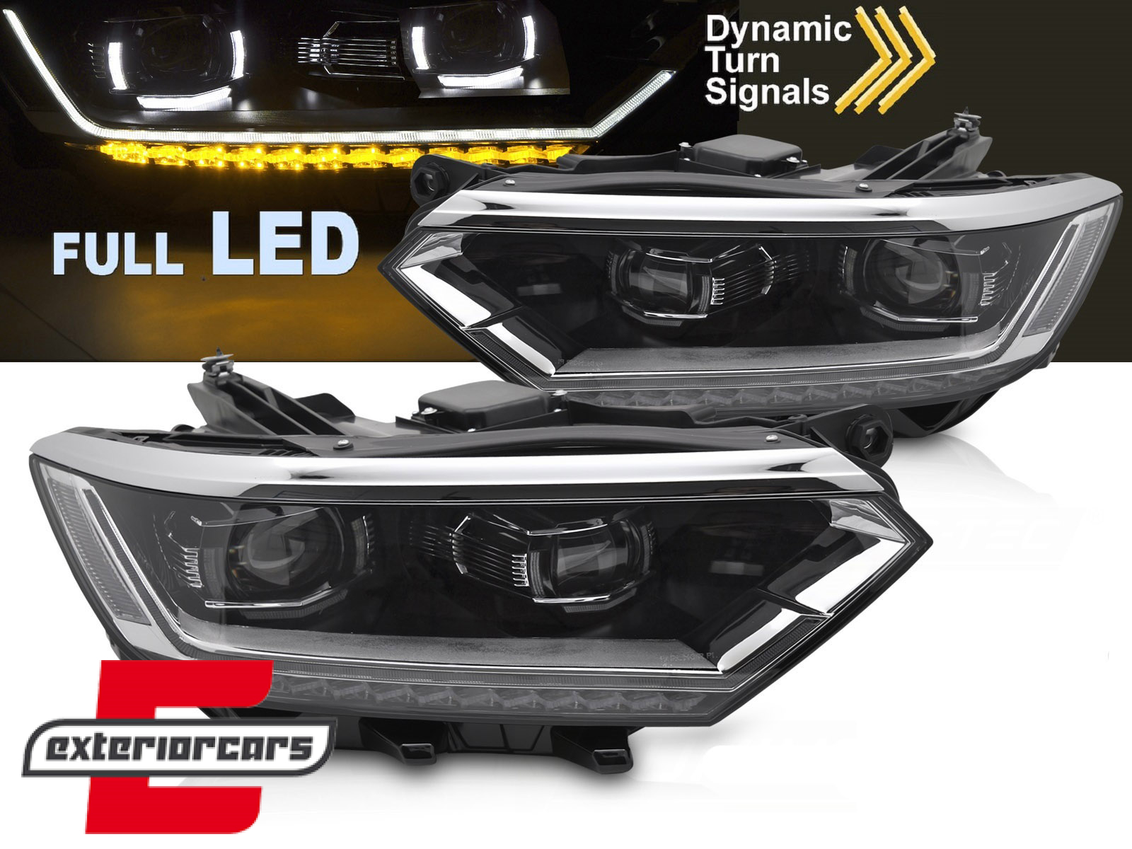 Full LED prednja svjetla SEQ žmigavci Matrix look / VW Passat B8 3G (2014-2019)