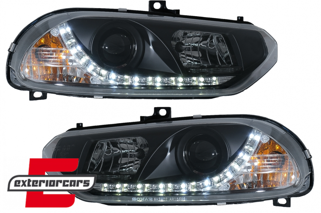 Prednja svjetla LED DayLight (crna) / Alfa Romeo 156 (1997-2003) - Slika 2