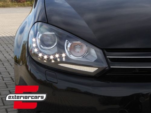 Prednja svjetla LED DRL Xenon look (crna) / VW Golf 6 VI (2008-2013) - Slika 7