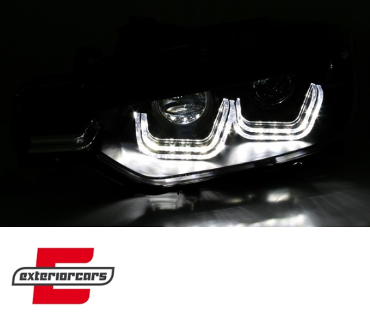 Prednja svjetla 3D LED U-dizajn Xenon look (crna) / BMW serije 3 F30 F31 limuzina karavan (10.2011-05.2015) - Slika 3