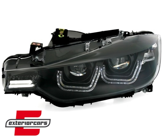Prednja svjetla 3D LED U-dizajn Xenon look (crna) / BMW serije 3 F30 F31 limuzina karavan (10.2011-05.2015) - Slika 2