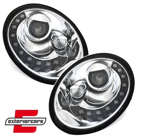 Prednja svjetla LED DayLight (chrome) / Volkswagen New Beetle (2006-2012) - Slika 2
