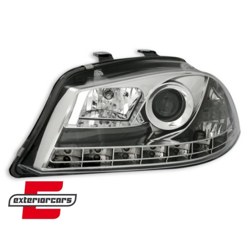 Prednja svjetla LED DayLight (chrome) / Seat Ibiza 6L (2002-2008) - Slika 2
