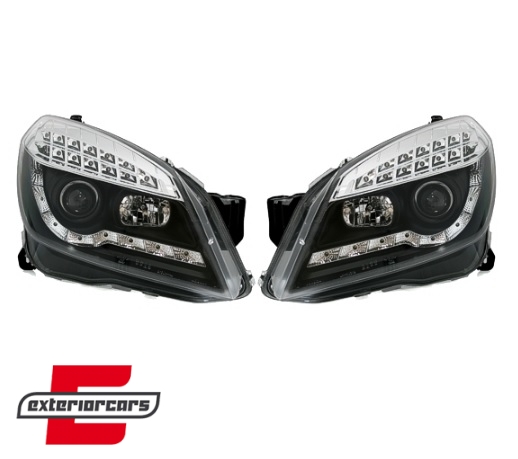 Prednja svjetla LED DayLight (crna) / Opel Astra H (2004-2010) - Slika 2