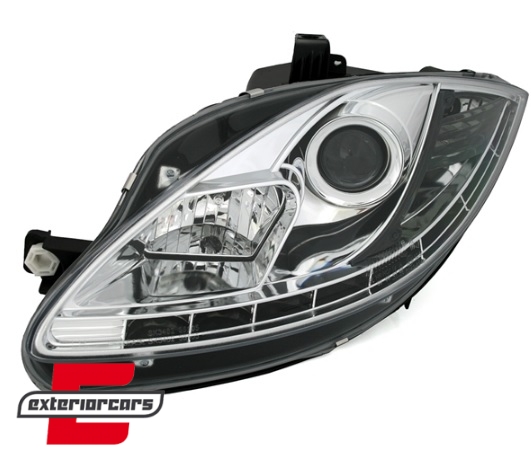 Prednja svjetla LED DRL (chrome) / SEAT ALTEA LEON TOLEDO (04-09) - Slika 2