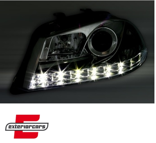 Prednja svjetla LED DayLight (chrome) / Seat Ibiza 6L (2002-2008) - Slika 3