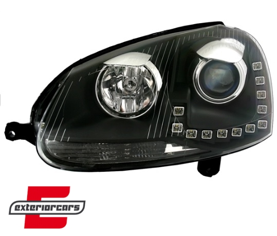 LED prednja svjetla TrueDRL (crna) / Volkswagen Golf 5 (2003-2008) - Slika 3