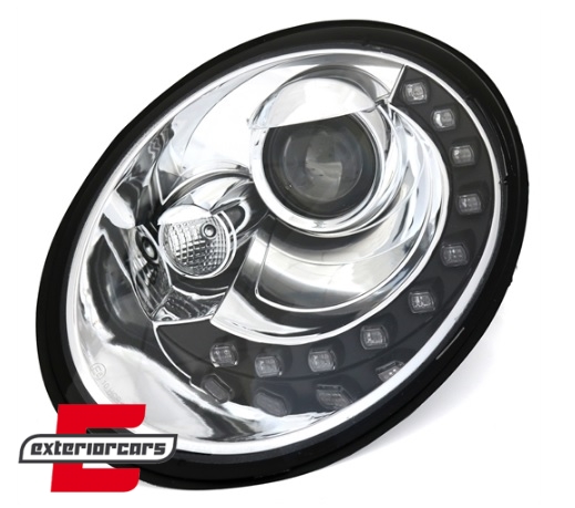 Prednja svjetla LED DayLight (chrome) / Volkswagen New Beetle (2006-2012) - Slika 3
