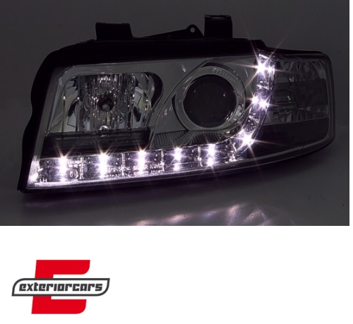 Prednja svjetla LED DayLight (chrome) / Audi A4 B6 (2000-2004) - Slika 3