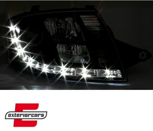 Prednja svjetla LED DayLight (crna) / Audi TT (1999-2006) - Slika 2