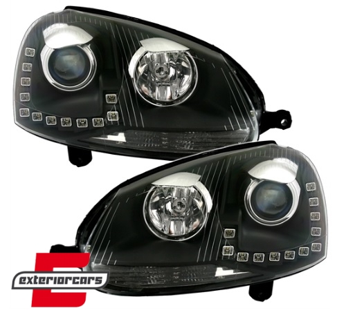 LED prednja svjetla TrueDRL (crna) / Volkswagen Golf 5 (2003-2008) - Slika 2