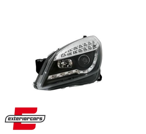 Prednja svjetla LED DayLight (crna) / Opel Astra H (2004-2010) - Slika 3