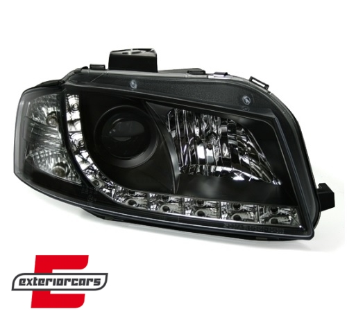 Prednja svjetla LED DayLight (crna) / Audi A3 8P 8PA (2003-2008) - Slika 3