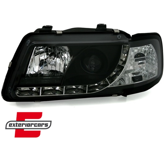 Prednja svjetla LED DayLight (crna) / Audi A3 (1996-2000) - Slika 2