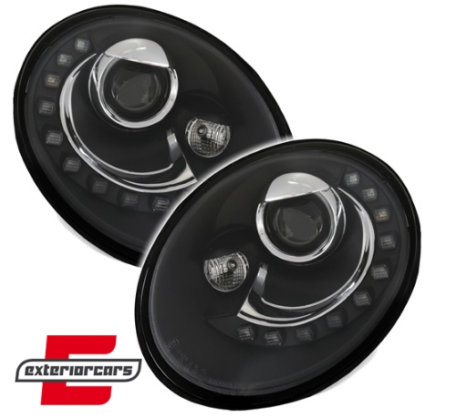 Prednja svjetla LED DayLight (crna) / Volkswagen New Beetle (2006-2012) - Slika 2