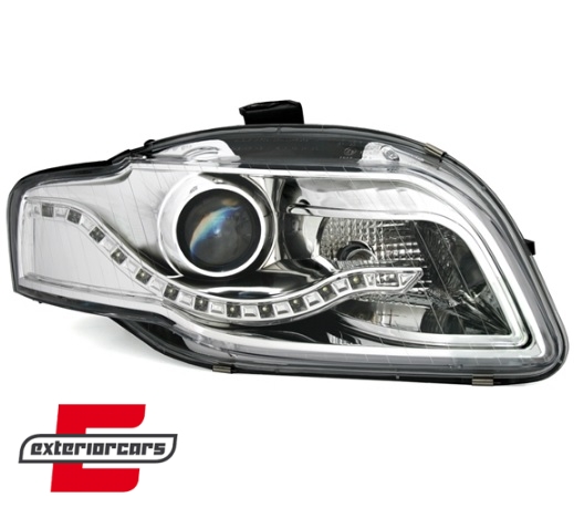 Prednja svjetla LED DayLights (chrome) / Audi A4 B7 (2004-2008) - Slika 3