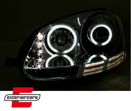 Prednja svjetla CCFL Angel Eyes (chrome) / Volkswagen Golf 5 (2003-2008) - Slika 2