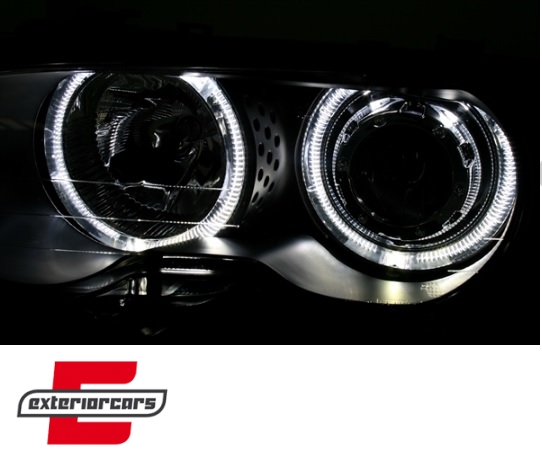 Prednja svjetla LED Angel Eyes (crna) / BMW serije 3 E46 Coupe Cabrio (04.1999-03.2003) - Slika 4