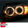 Prednja svjetla Angel Eyes LED žmigavci (crna) / BMW serije 3 E90 limuzina E91 karavan (03.2005-08.2008) - Slika 4