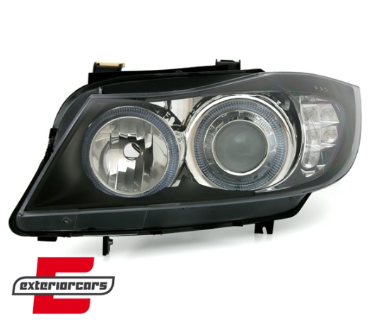 Prednja svjetla Angel Eyes LED žmigavci (crna) / BMW serije 3 E90 limuzina E91 karavan (03.2005-08.2008) - Slika 2