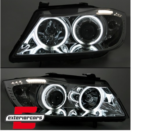 Prednja svjetla CCFL Angel Eyes (chrome) / BMW serije 3 E90 limuzina E91 karavan (03.2005-08.2008) - Slika 3