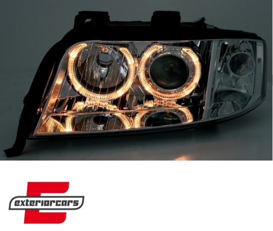 Prednja svjetla Angel Eyes Xenon (chrome) / Audi A6 4B C5 (2001-2004) - Slika 3
