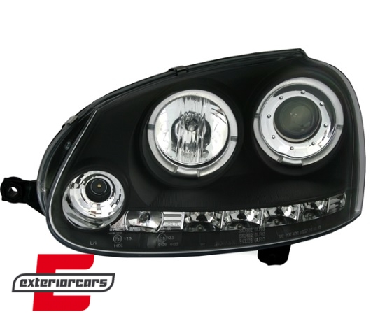 Prednja svjetla Angel Eyes (crna) / Volkswagen Golf 5 (2003-2008) - Slika 2
