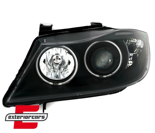 Prednja svjetla CCFL Angel Eyes (crna) / BMW serije 3 E90 limuzina E91 karavan (03.2005-08.2008) - Slika 2