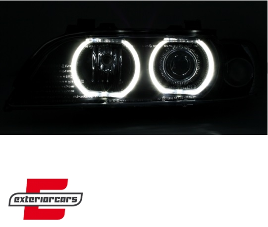 Prednja svjetla LED Angel Eyes (crna) / BMW serije 5 E39 (09.1995-06.2003) - Slika 3