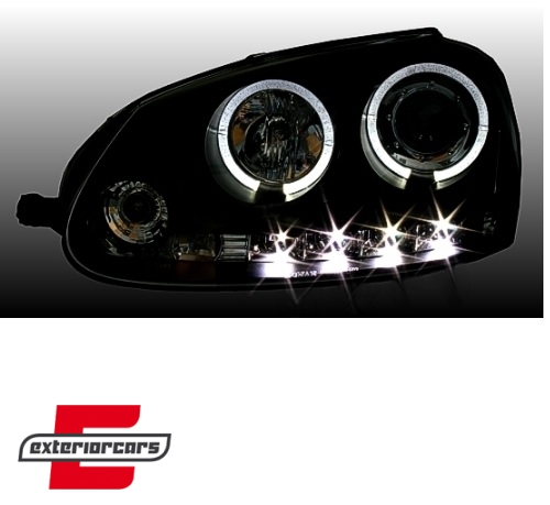 Prednja svjetla Angel Eyes (crna) / Volkswagen Golf 5 (2003-2008) - Slika 3