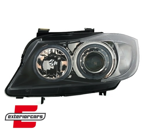 Prednja svjetla Angel Eyes (crna) / BMW serije 3 E90 limuzina E91 karavan (03.2005-08.2008) - Slika 2