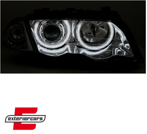 Prednja svjetla CCFL Angel Eyes (chrome) / BMW serije 3 E46 limuzina karavan (05.1998-08.2001) - Slika 3