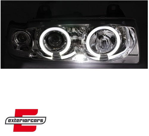 Prednja svjetla Angel Eyes (chrome) / BMW serije 3 E36 Coupe Cabrio (1990-08.1999) - Slika 2
