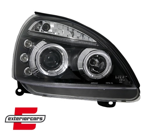 Prednja svjetla Angel Eyes (crna) / Renault Clio II (2001-2005) - Slika 2